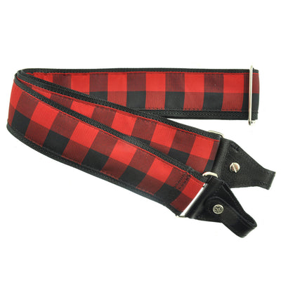 Souldier BJC0988BK04BK - Handmade Souldier Fabric Banjo Strap, 2 Inches Wide and Adjustable from 33" to 60" Made in the USA, Plaid