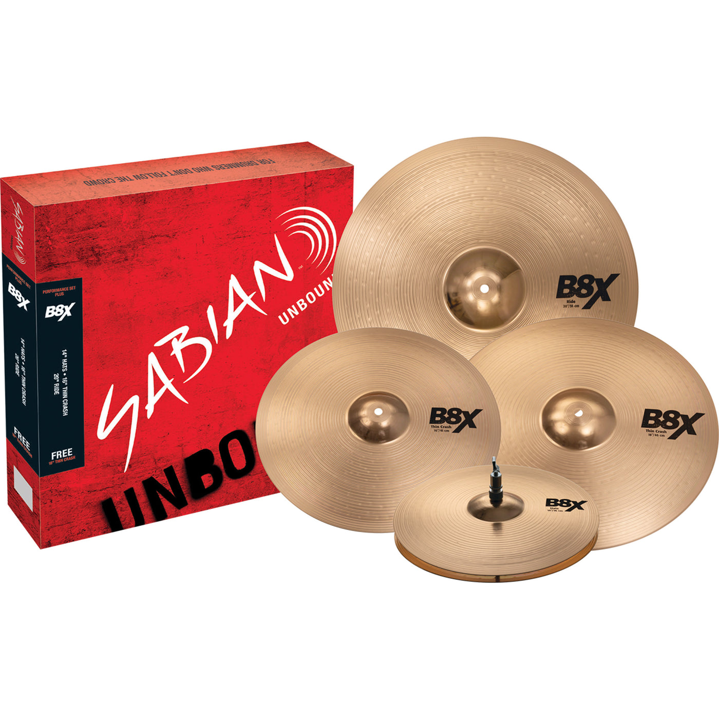 Sabian B8X Performance Cymbal Pack with Free 18" Cymbal