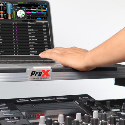 ProX XS-XDJXZWLT ATA-300 Style Flight Case, For Pioneer XDJ-XZ DJ Controller, With Laptop Shelf, 1U Rack Space, and Wheels, Pro Audio Equipment Storage