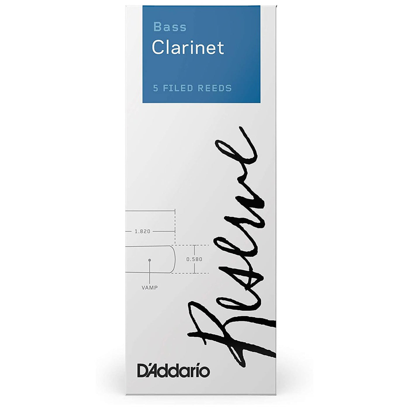 D'Addario Reserve Bass Clarinet Reeds, Strength 3.0, 5-pack