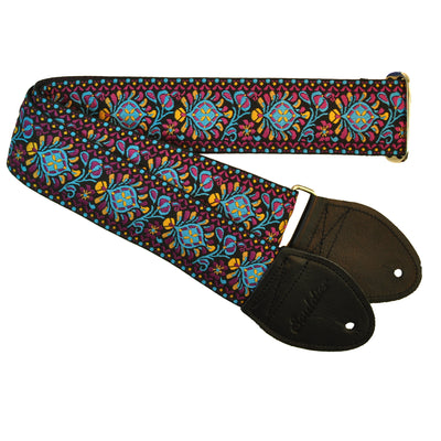Souldier GS0080BK02BK - Handmade Seatbelt Guitar Strap for Bass, Electric or Acoustic Guitar, 2 Inches Wide and Adjustable Length from 30" to 63"  Made in the USA, Hendrix, Turquoise