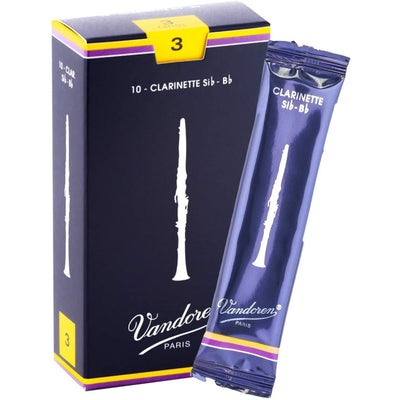 Vandoren Bb Clarinet Traditional Reeds Strength #3; Box of 10