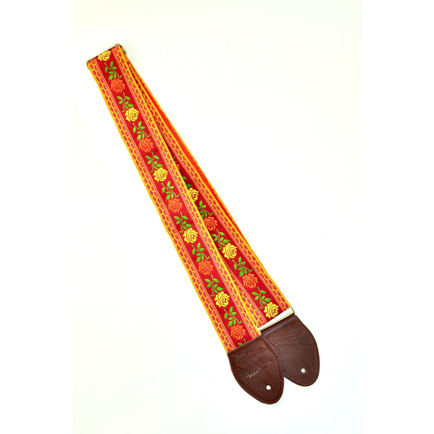 Souldier GS1000RD02BD - Handmade Seatbelt Guitar Strap for Bass, Electric or Acoustic Guitar, 2 Inches Wide and Adjustable Length from 30" to 63"  Made in the USA, Tuscan Rose