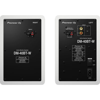Pioneer DJ DM-40BT-W 4” Desktop Monitor System with Bluetooth Connectivity, White