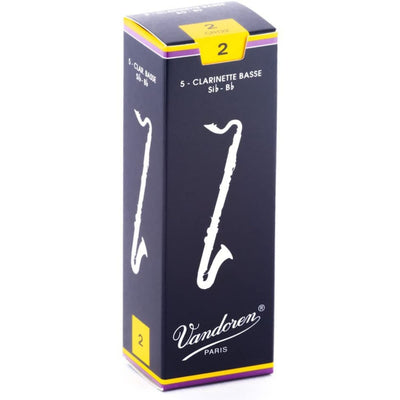 Vandoren Bass Clarinet Traditional Reeds Strength #2; Box of 5
