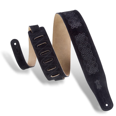 Levy's 2" Suede Strap with Celtic Emboss in Black