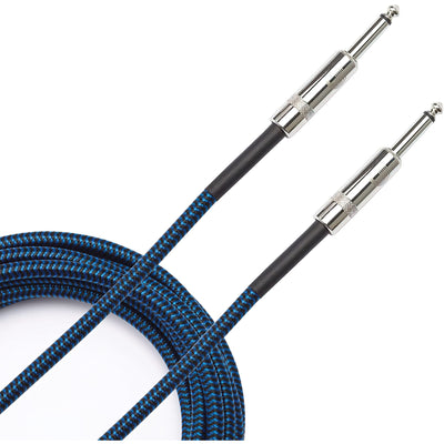 D'Addario Custom Series Braided Instrument Cable, Blue, 20' (PW-BG-20BU)