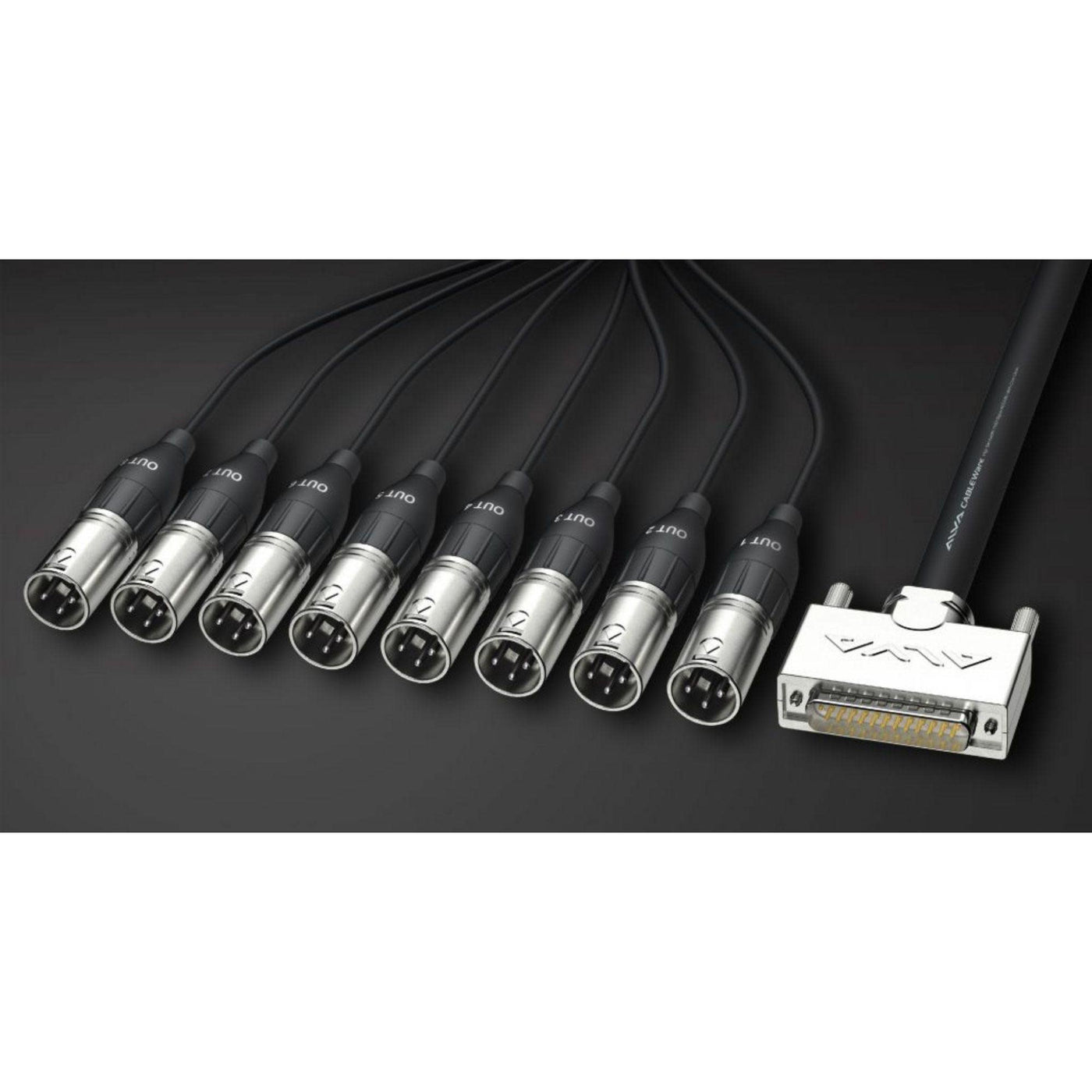Alva AO25-8XPRO3 Analog Multi-Core Cable, D-Sub25 Male to 8 x XLR Male, 3m
