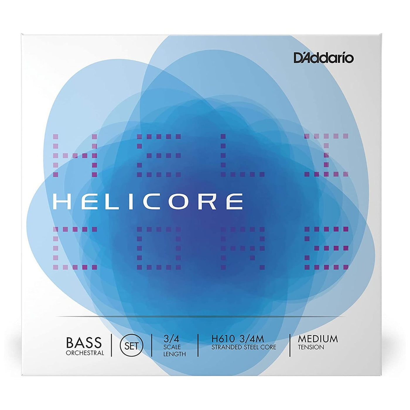 D'Addario Helicore Orchestral Bass String Set, 3/4 Scale, Medium Tension