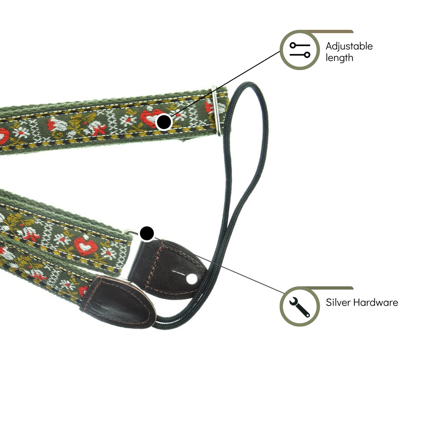 Souldier FMDA0529OD04DB - Handmade Souldier Fabric F-Style Mandolin Straps, 1 Inch Width and Adjustable Length, Drab