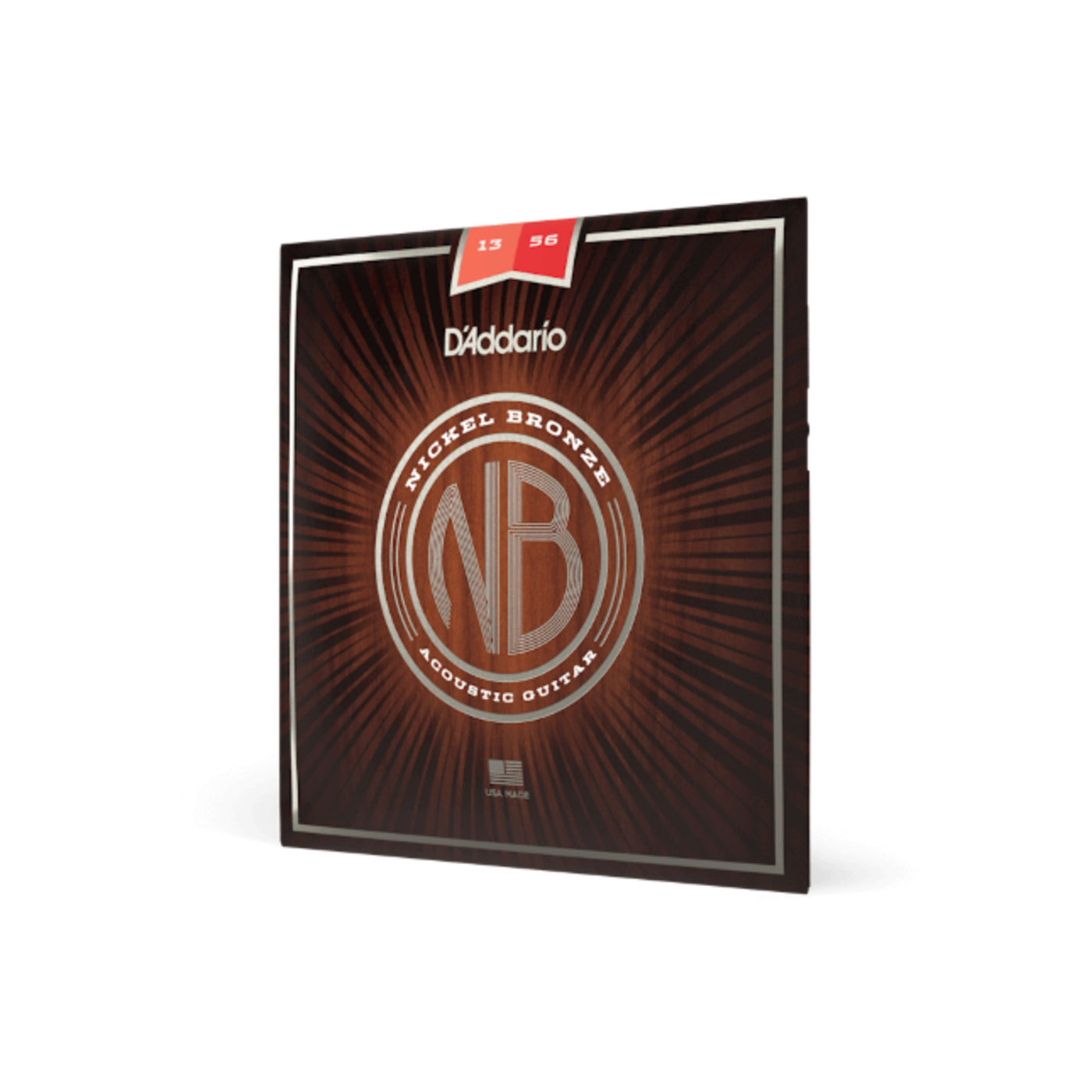 D'Addario Nickel Bronze Acoustic Guitar Strings, Medium, 13-56 (NB1356)