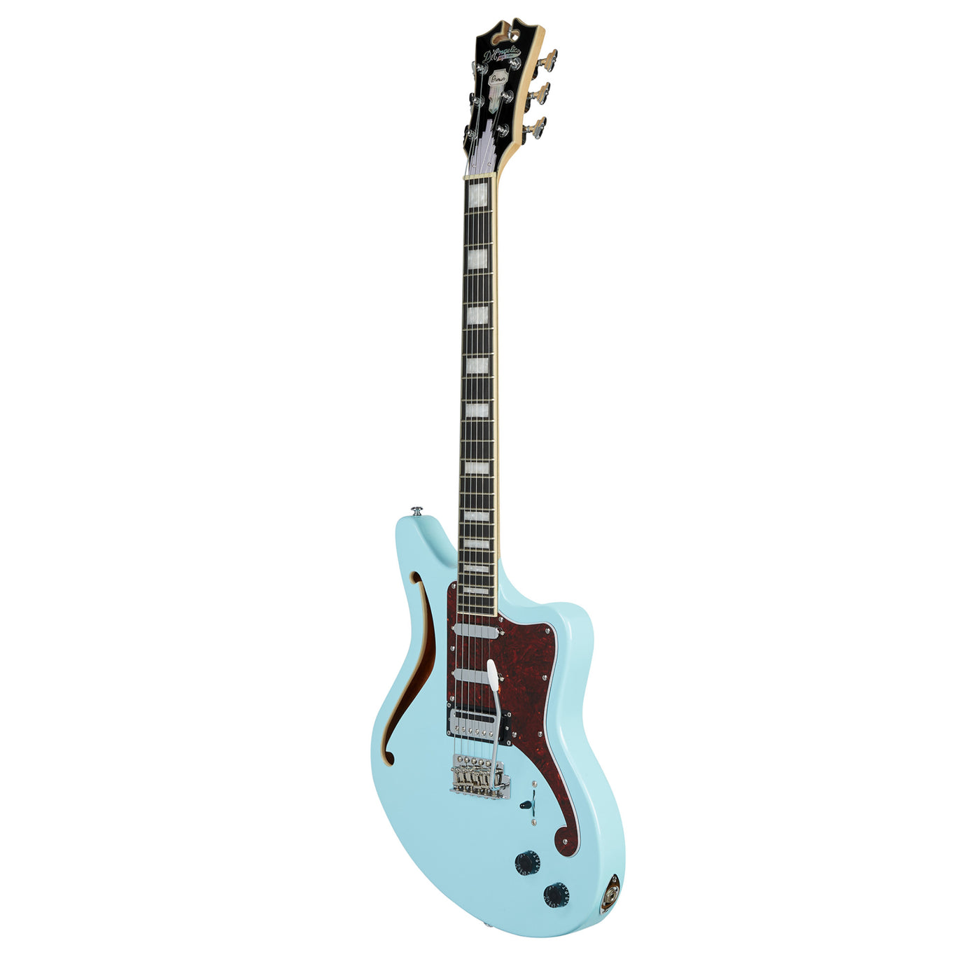 D’Angelico Premier Bedford SH Offset Semi-Hollowbody Electric Guitar, Sky Blue (DAPBEDSHSBMCS)