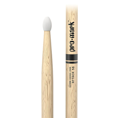 ProMark Classic Attack 5B Shira Kashi Oak Drumstick, Oval Nylon Tip (PW5BN)