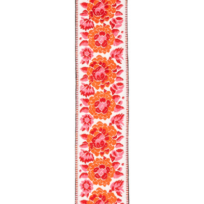 D'Addario Woven Guitar Strap, Peace Love, Pink and White (50PCLV00)