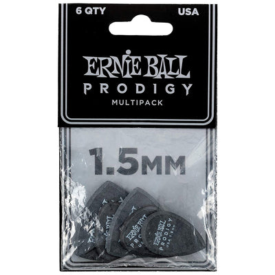 Ernie Ball 1.5mm Black Multipack Prodigy Picks 6-pack