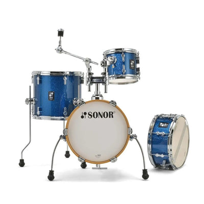 Sonor AQX Jungle 4 Piece Shell Kit Drum Set, Percussion Instrument, Blue Ocean Sparkle