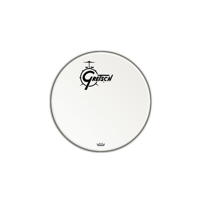 Gretsch Drum Head with Logo, White, 18"