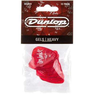 Dunlop Gels Guitar Picks, Red, Heavy, 12-Pack (486PHV)