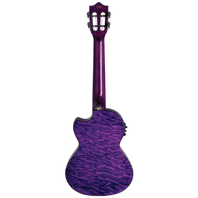 Lanikai QM-PUCEC Quilted Maple Purple Stain Concert Acoustic-Electric Ukulele
