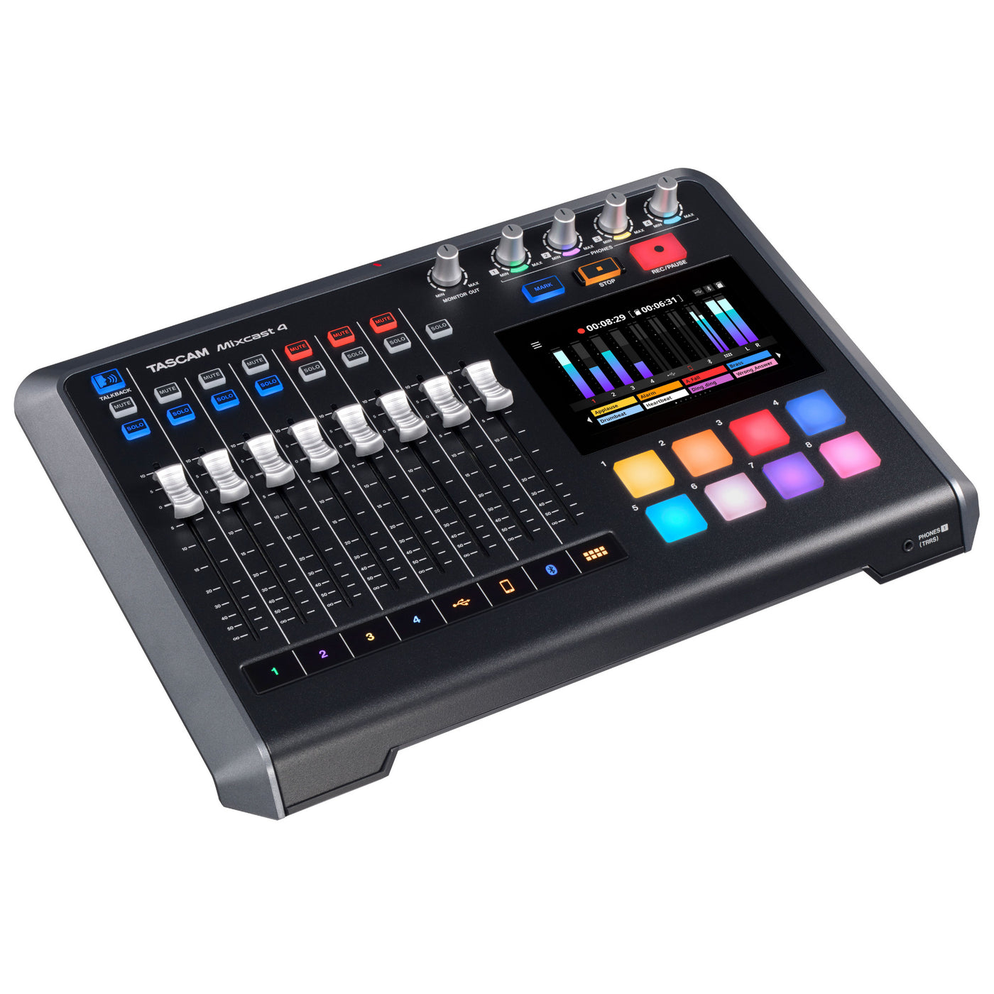 Tascam Mixcast 4 Podcast Station with Built-in Recorder and USB Audio Interface
