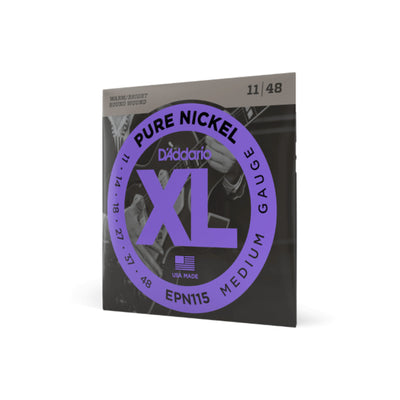 D'Addario Pure Nickel Electric Guitar Strings, Blues/Jazz Rock, 11-48 (EPN115)