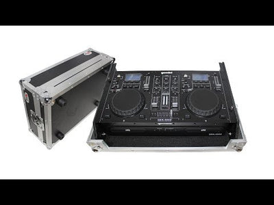 ProX X-19MIX7UBL 7U Rackmount Case Gemini CDM-4000 DJ Media Player - Top Slant - ATA-300 Style - Removable Front Panel - 19" - Black on Black