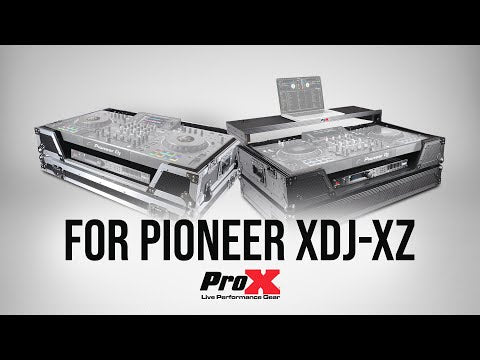 ProX XS-XDJXZWLTBL ATA-300 Style Flight Case - For Pioneer XDJ-XZ DJ Controller - With Laptop Shelf, 1U Rack Space, & Wheels - Black
