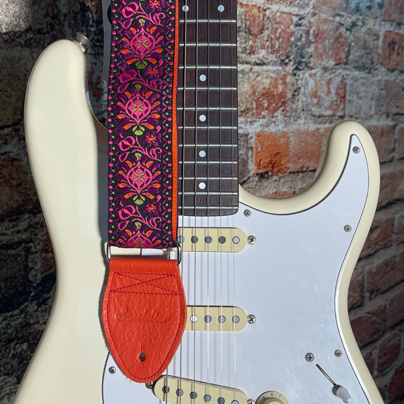 Souldier GS0120OR02OR - Handmade Seatbelt Guitar Strap for Bass, Electric or Acoustic Guitar, 2 Inches Wide and Adjustable Length from 30" to 63"  Made in the USA, Hendrix,  Magenta