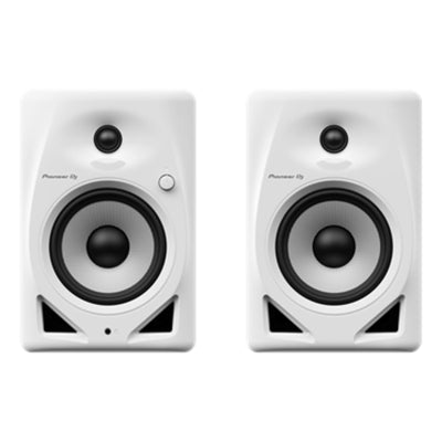 Pioneer DJ DM-50D Active 5-inch Desktop Studio Monitor Speaker, Professional Electronic Audio Equipment - White