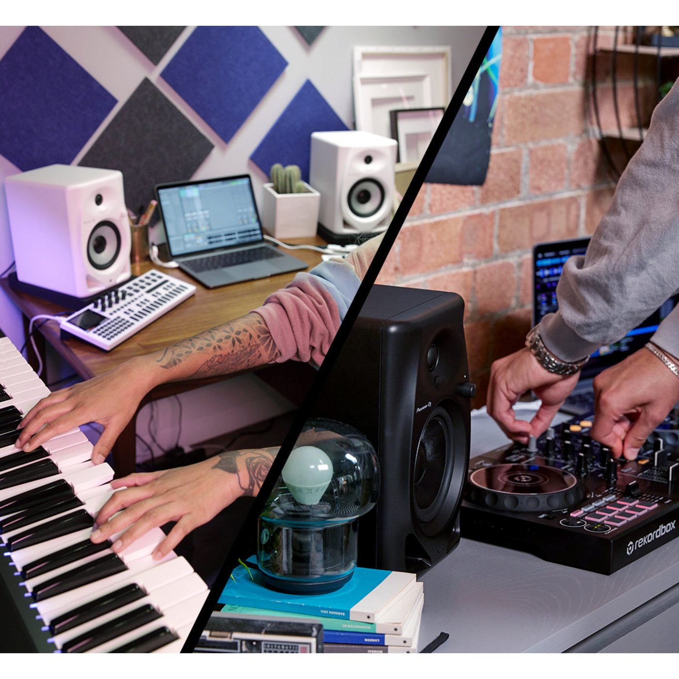 Desktop Studio Electroni – 4-Inch DJ Music System, Pioneer DM-40D-BT-W Interstate Monitor