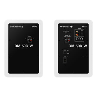 Pioneer DJ DM-50D Active 5-inch Desktop Studio Monitor Speaker, Professional Electronic Audio Equipment - White