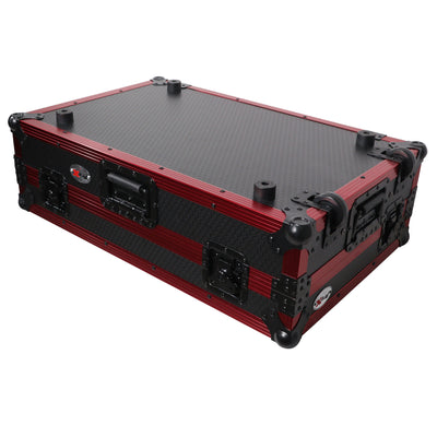 ProX XS-RANEONEWLTFRLED ATA Flight Style Road Case, For RANE ONE DJ Controller, With Sliding Laptop Shelf, Wheels, and LED Kit, Pro Audio Equipment Storage, Limited Edition Red